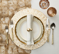 Herringbone Napkin Gold & Silver Set of 4