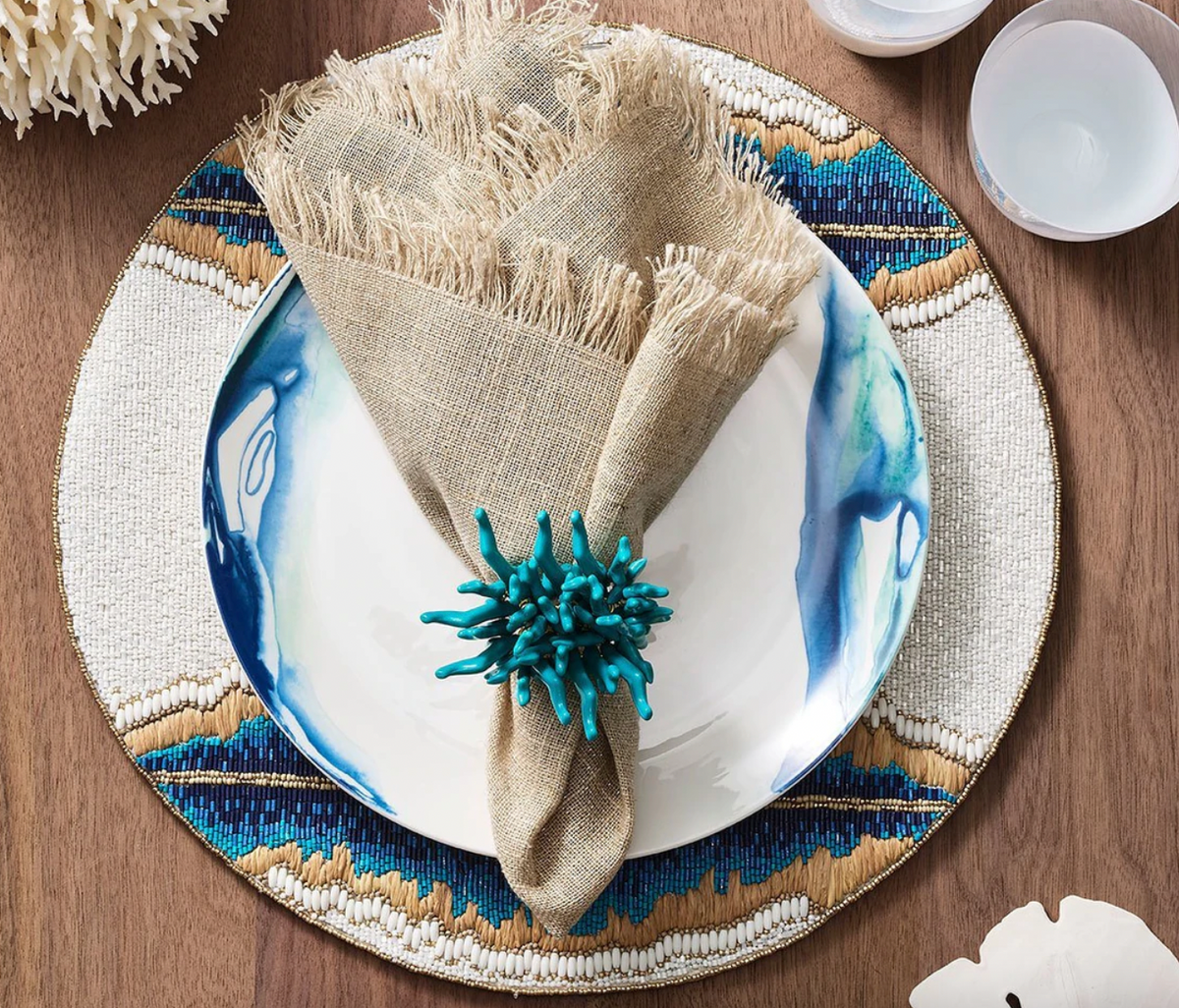 Fringe Napkin Silver & Natural Set of 4