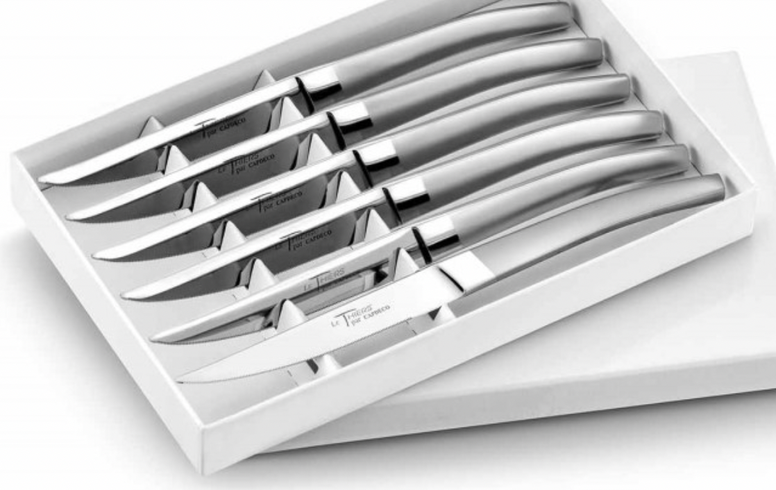Le Thiers Steak Knives Matte Silver Set of 6