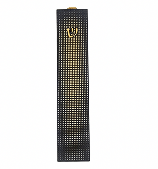 MezuzahModernMesh-Black_Gold-Large  2048 × 2048px  Black and gold Mezuzah in a large size. Mesh design is composed of stainless steel.