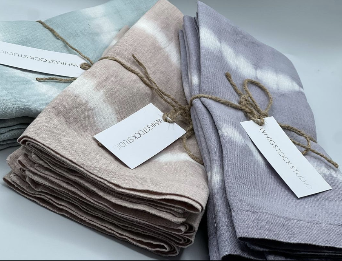 Hand Dyed Linen Napkin Set of 4 - Dusty Rose