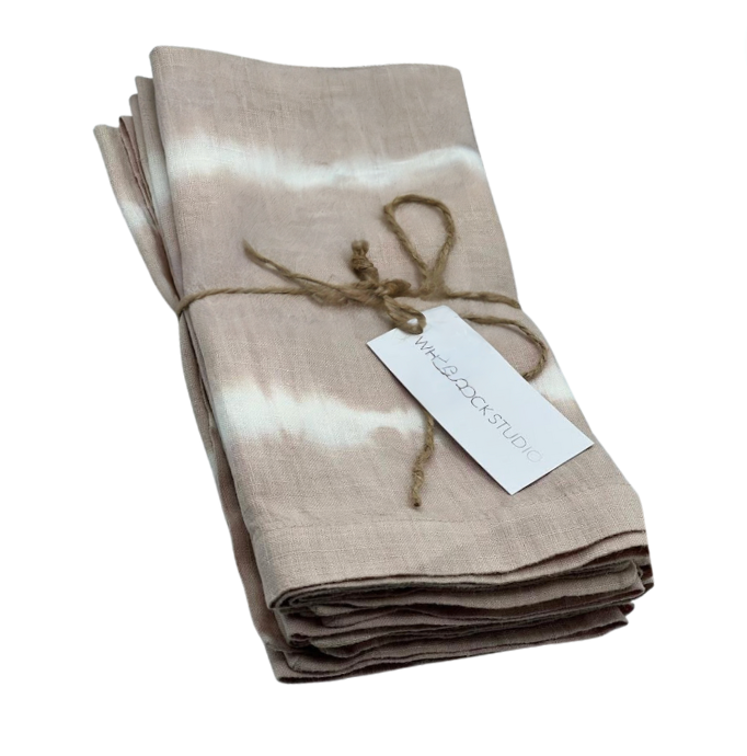Hand Dyed Linen Napkin Set of 4 - Dusty Rose