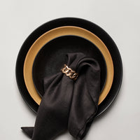 Linen Sateen Napkin Black Set of 4