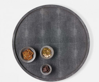Calvin Faux Shagreen Lazy Susan Grey
