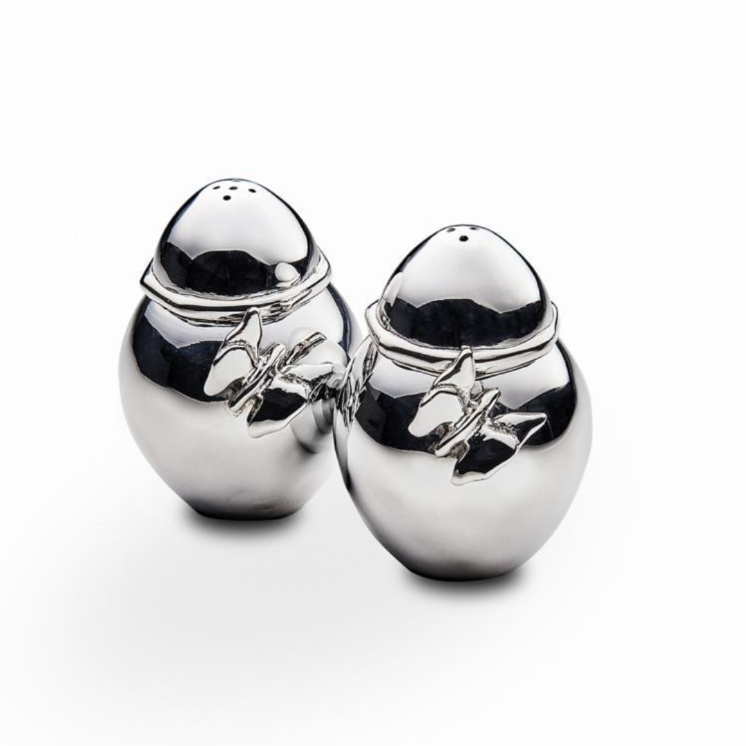 Butterfly salt and pepper shakers.