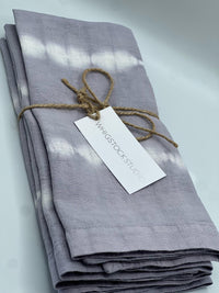 Hand Dyed Linen  Napkin Set of 4 - Lavender Gray