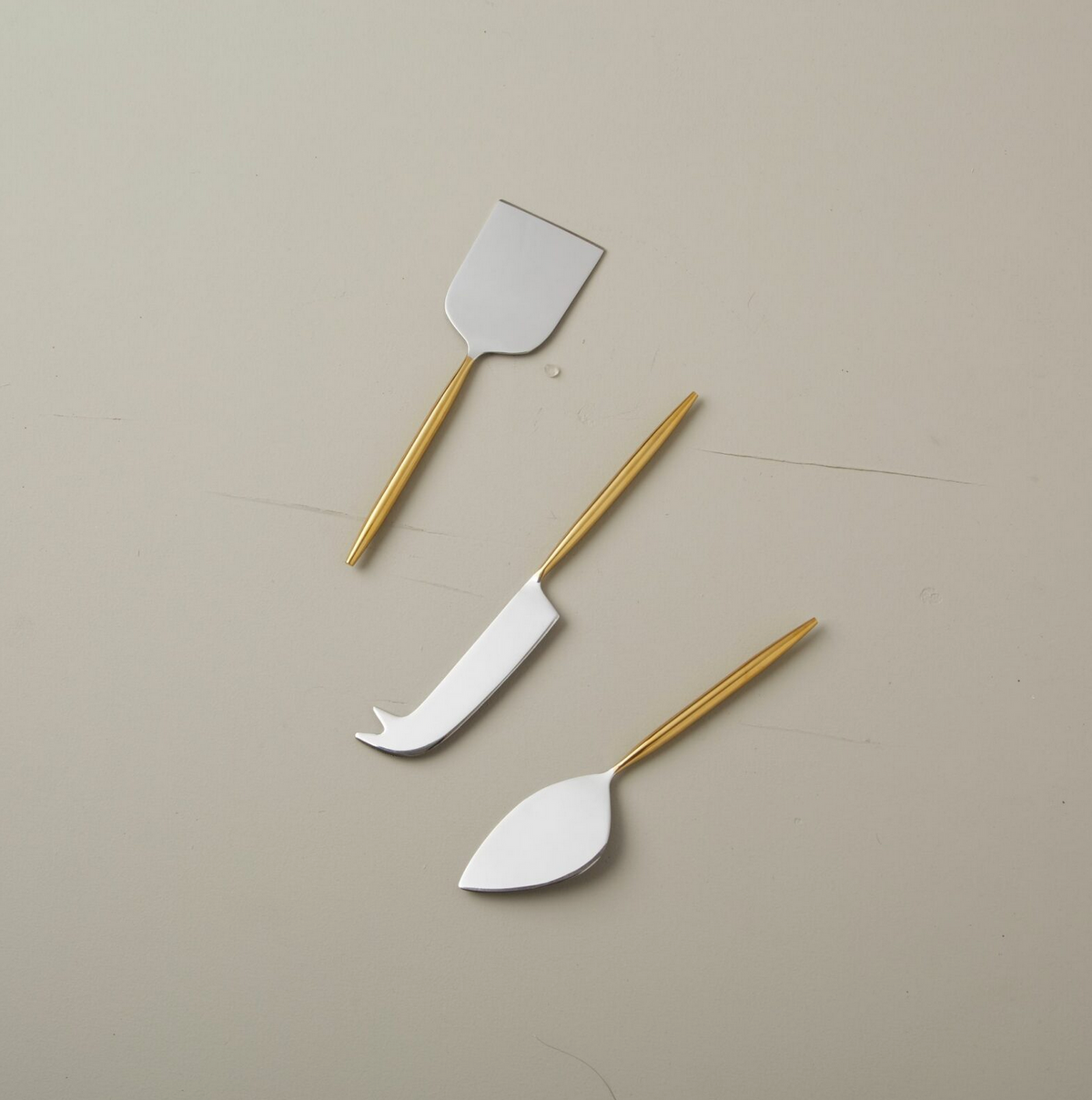Mixed Metal Cheese Set - Silver & Gold