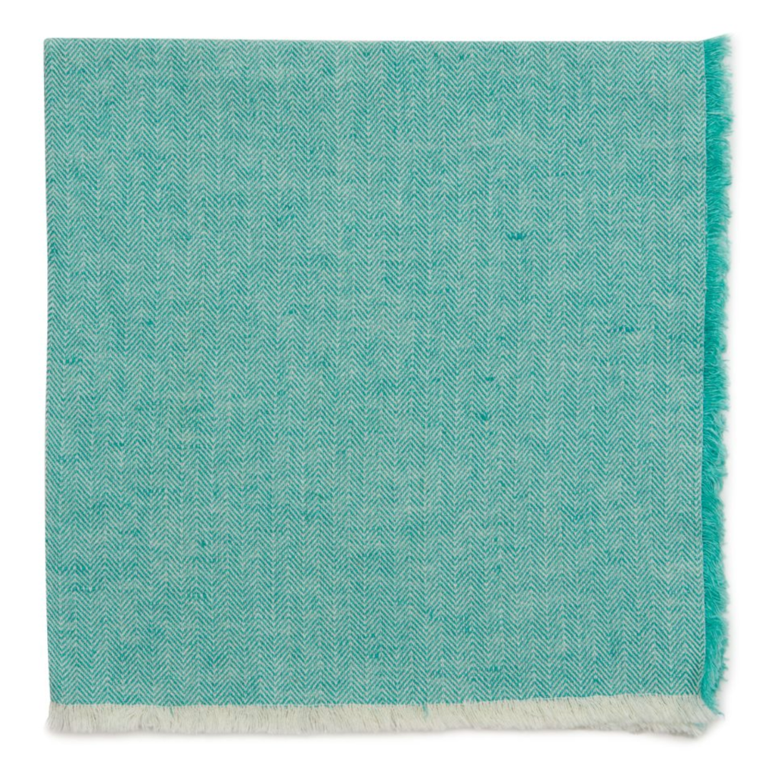 Herringbone turquoise napkin set.