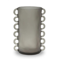 Loopy resin vase in fog color.