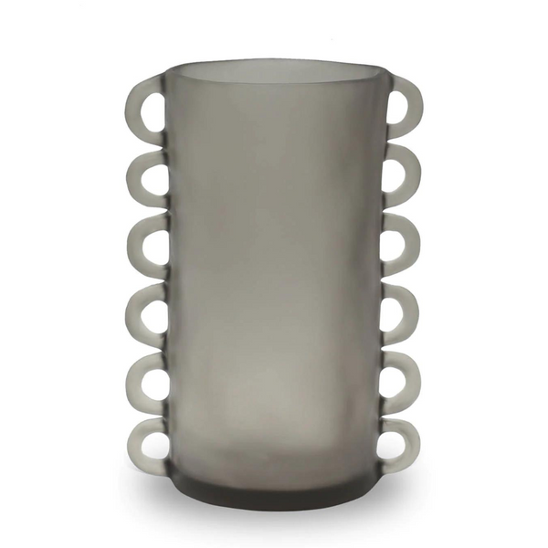 Loopy resin vase in fog color.