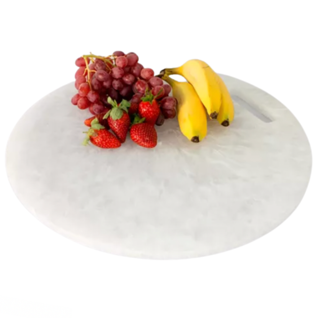 White swirl resin chopping board.