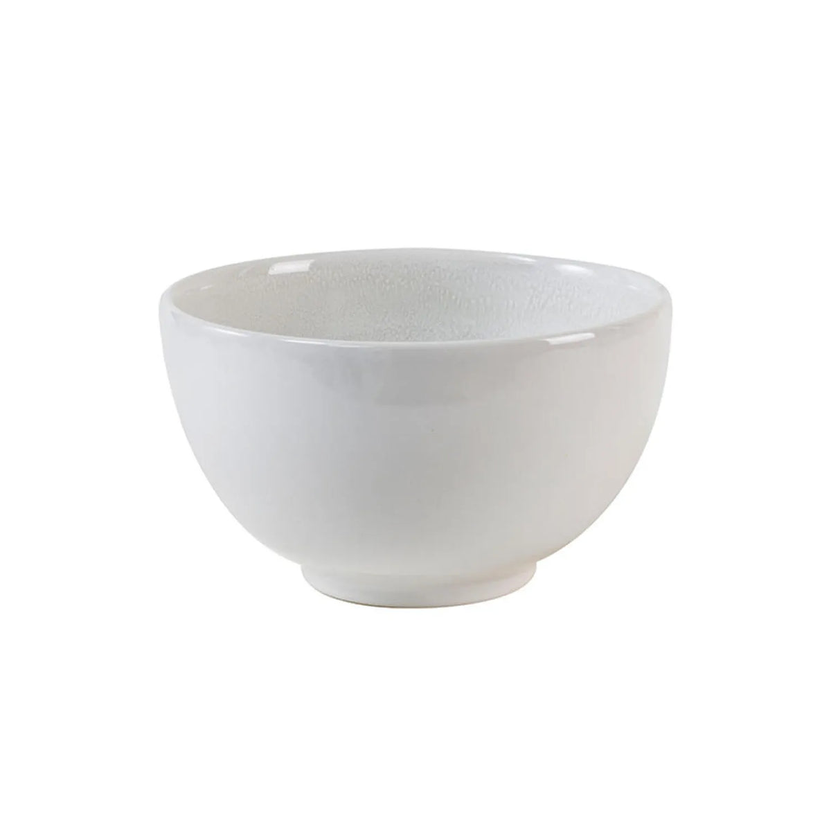 A handmade white ceramic bowl with a smooth, glossy finish from the Jars - Rosenthal Tourron Dinnerware Neige collection, displayed on a plain white background.