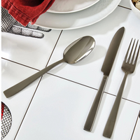 Flat Flatware PVD Black 5 Piece Set