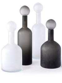 Bubble Bottles Matt Black & White Set of 4