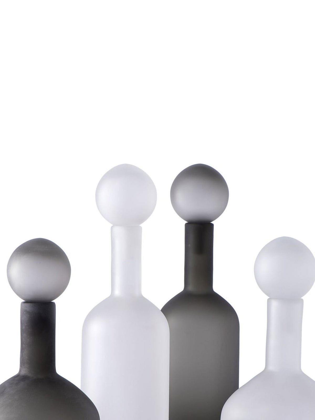 Bubble Bottles Matt Black & White Set of 4