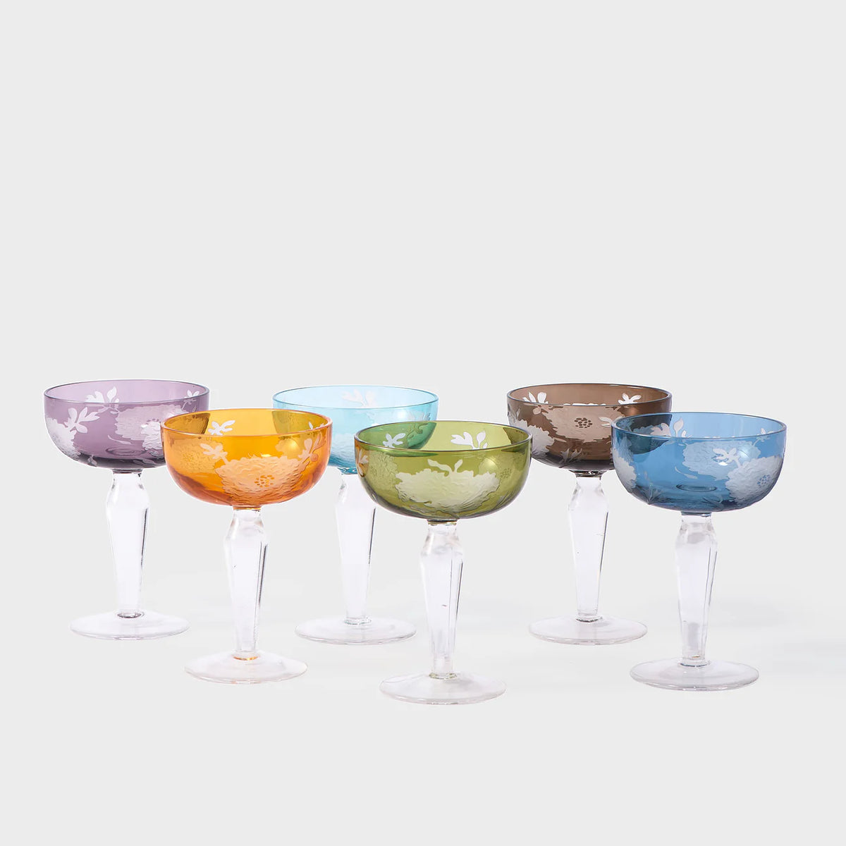 Peony Coupe Glass Mutli Set of 6