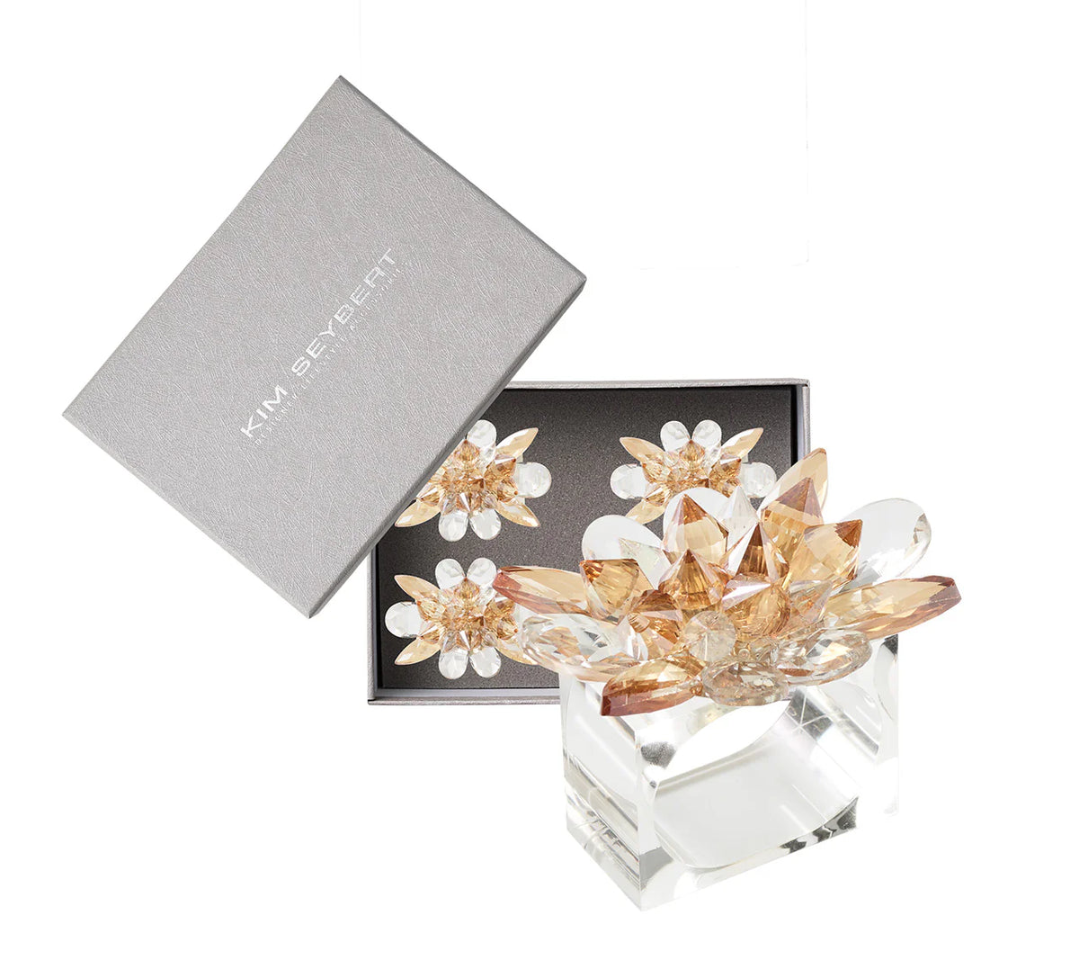 Spectra Napkin Ring Set of 4 - Champagne