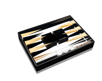 Luxe Lucite Gold and Black Backgammon