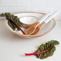 Mayan Wood Bowl White -