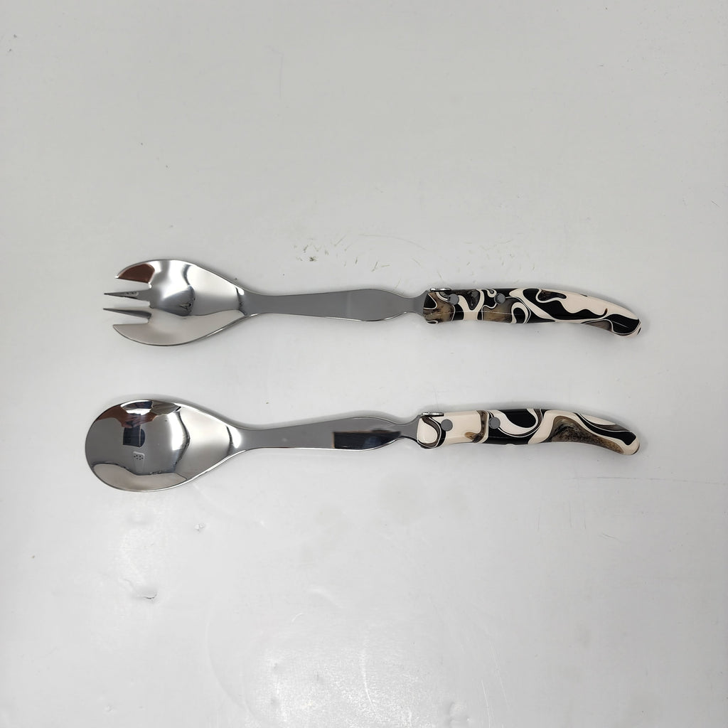 Berlingot Marble Salad Servers Set of 2
