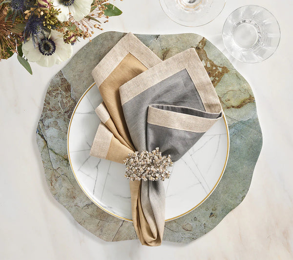 Lucent Placemat Set of 4 - Beige Taupe & Grey