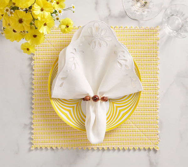 Bois Napkin Ring Set of 4 - Brown & Gold