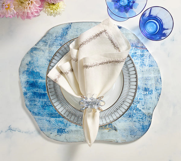 Spectra Napkin Ring Set of 4 - Glacier Blue