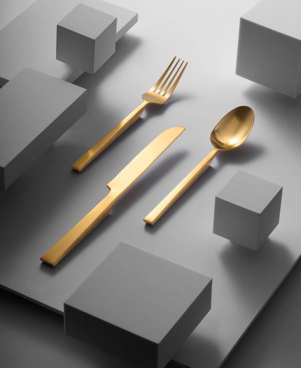 Hover Flatware 5 Piece Setting - Matte Gold