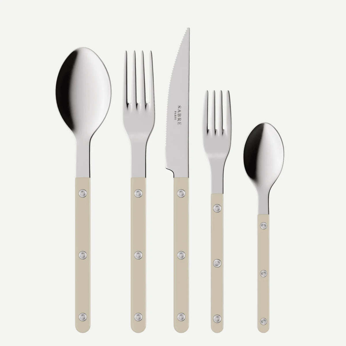 Bistrot Solid Flatware 5 Piece Setting - Shiny