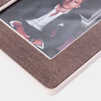 Raffia & Cream Leather Frame