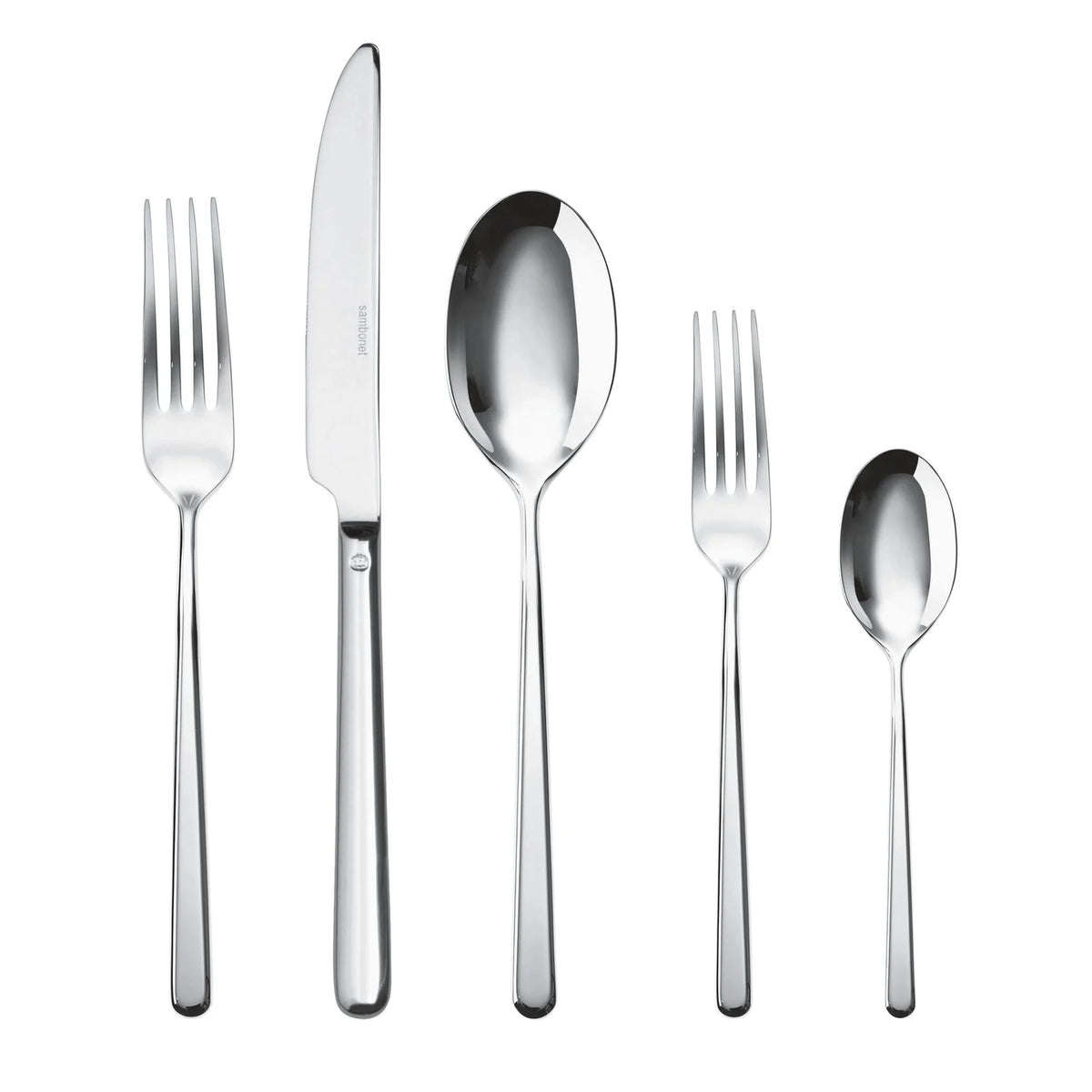 Linear Solid Handle Flatware 5 Place Setting