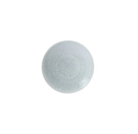 A pale, speckled grey Jars - Rosenthal Tourron Dinnerware - Opale stoneware dinner plate viewed from above.