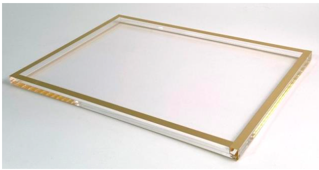 Lucite Gold Border Tray
