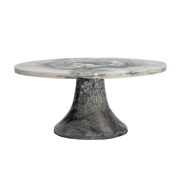 Radiant Black & White Resin Cake Stand