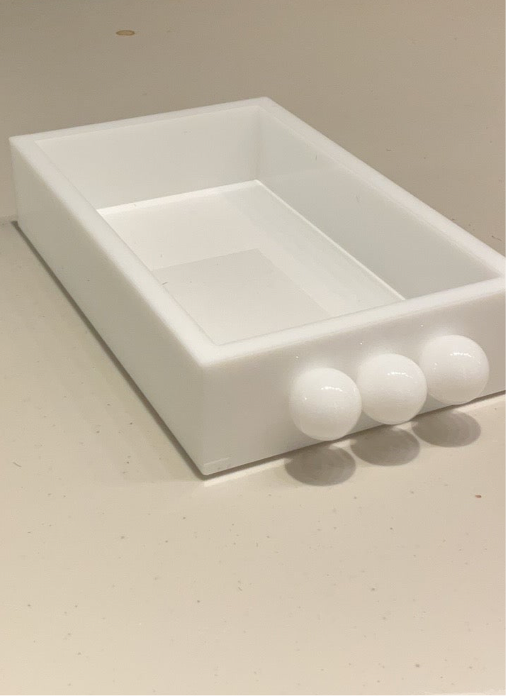 Acrylic Bubble Guest Towel Holder - White