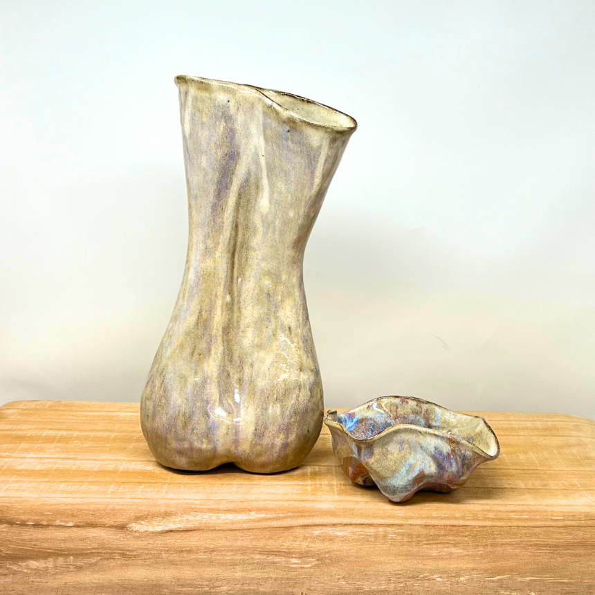 Alluring Vase - Mottled White