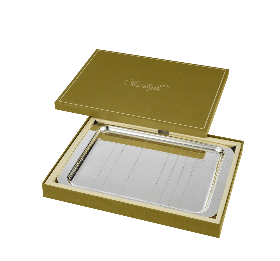 Graphik Silver Plated Rectangular Tray