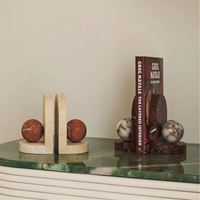 Blitz Marble Bookend Set - Merlot