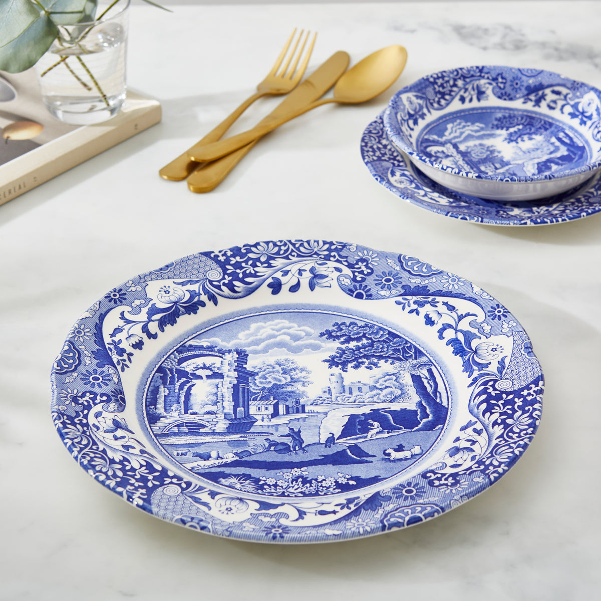 Blue Italian Dinnerware Set of 4