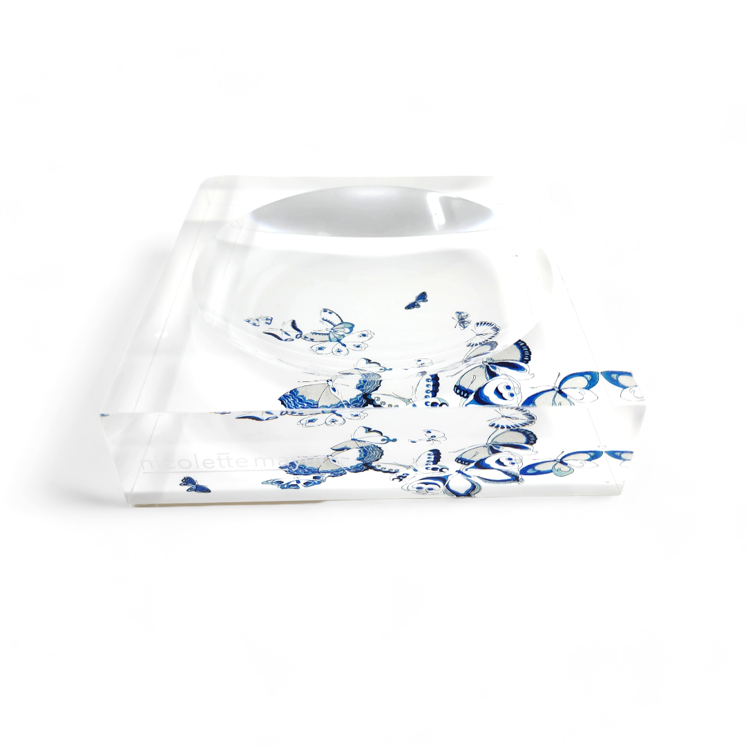 Butterfly Chinois Blue Candy Dish.