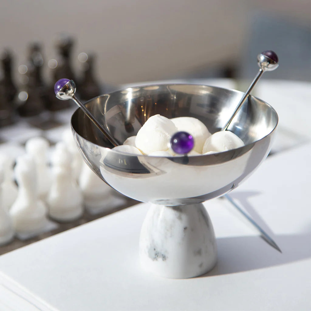 Coluna Carrara Marble Nut Bowl - Thumbnail 2