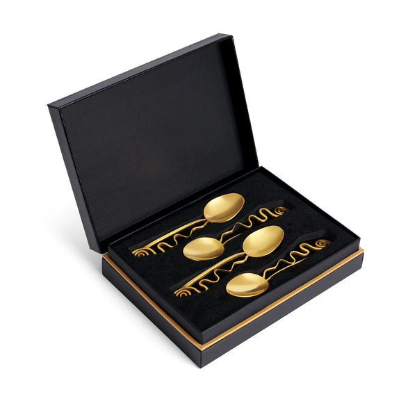 Spirale Gold Cocktail Spoons Set of 4