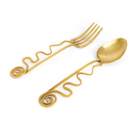 Spirale Gold Serving Set