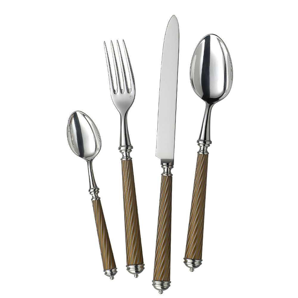 Cable Gold Silver Plated 5 Piece Flatware
