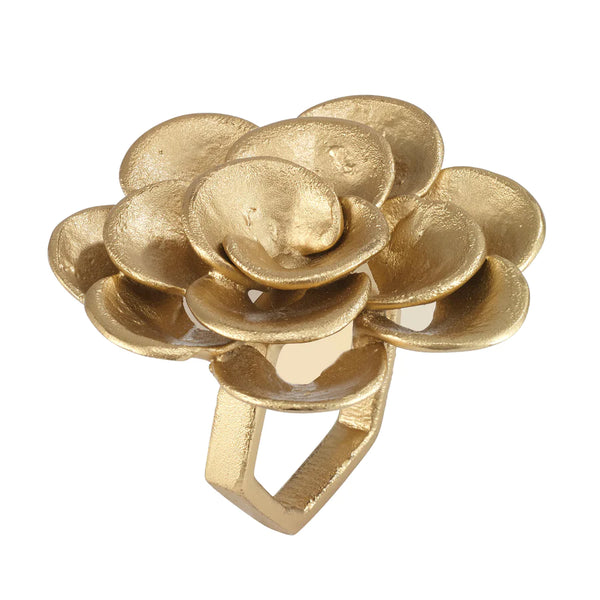 Camelia Napkin Ring  Gold Set of 4