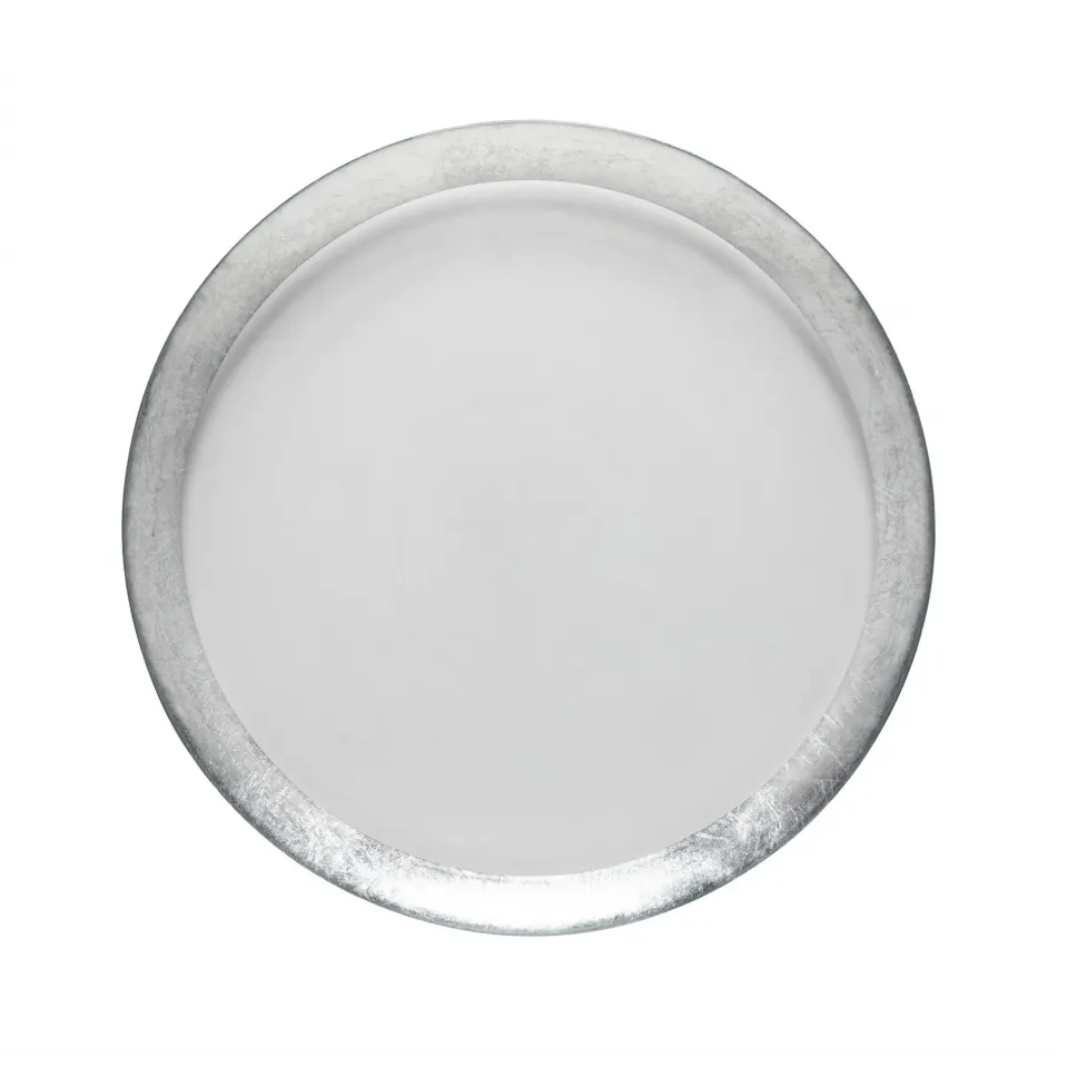 Camille Glass Charger Silver