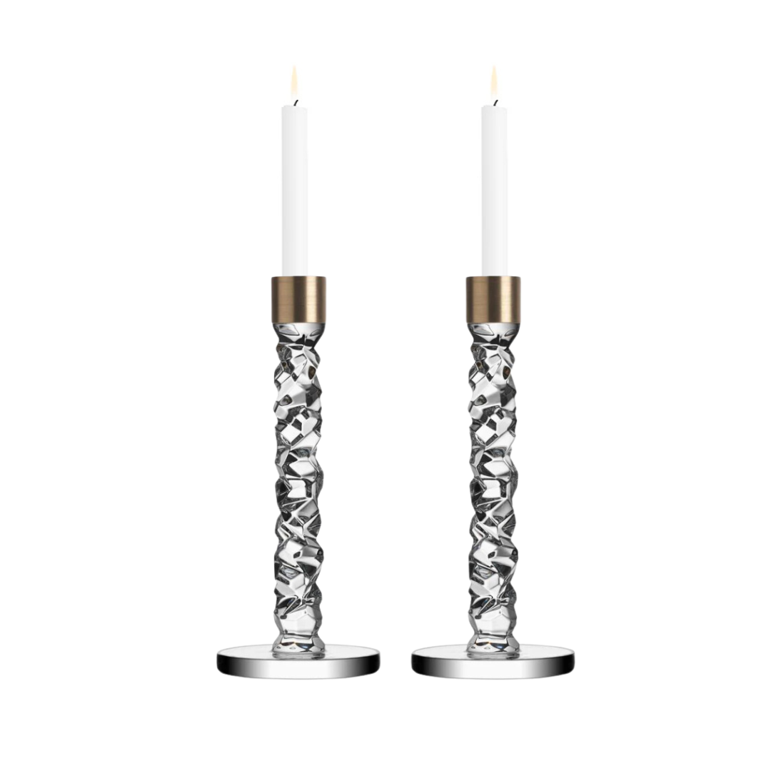 Carat Candlestick Brass Set of 2