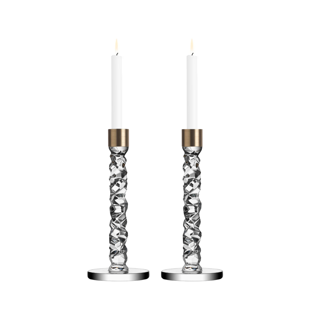 Carat Candlestick Brass Set of 2