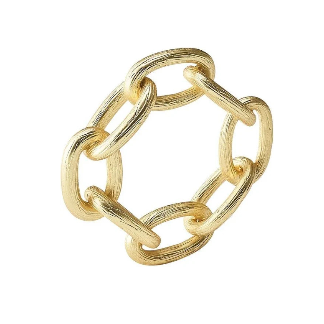 Chain Link Napkin Gold Ring Set of 4