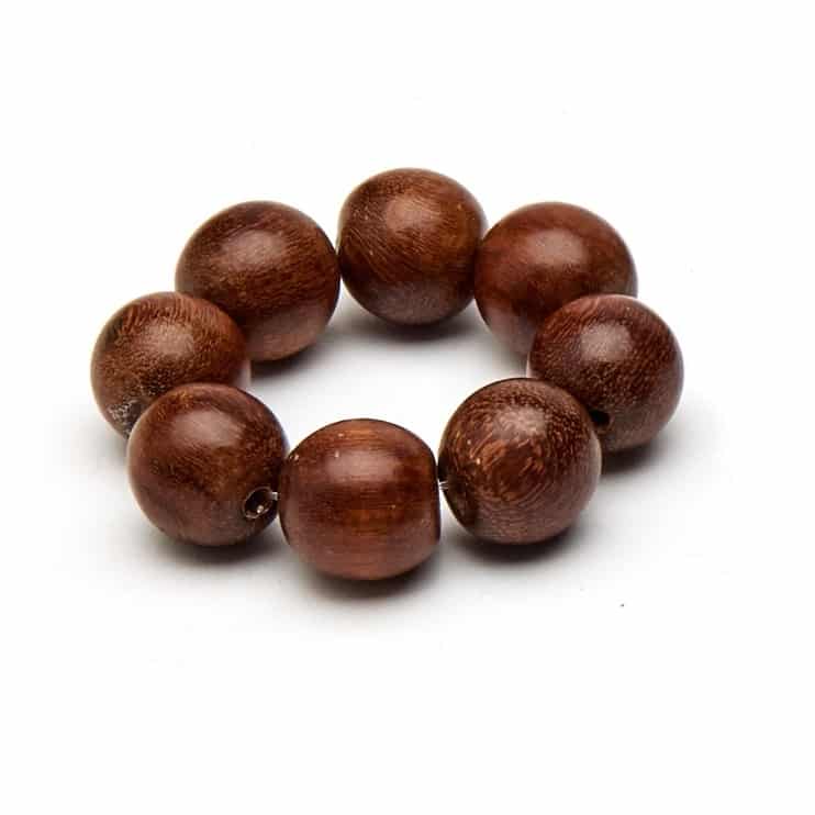 Coco Wood Bead Napkin Ring Natural Set of 4